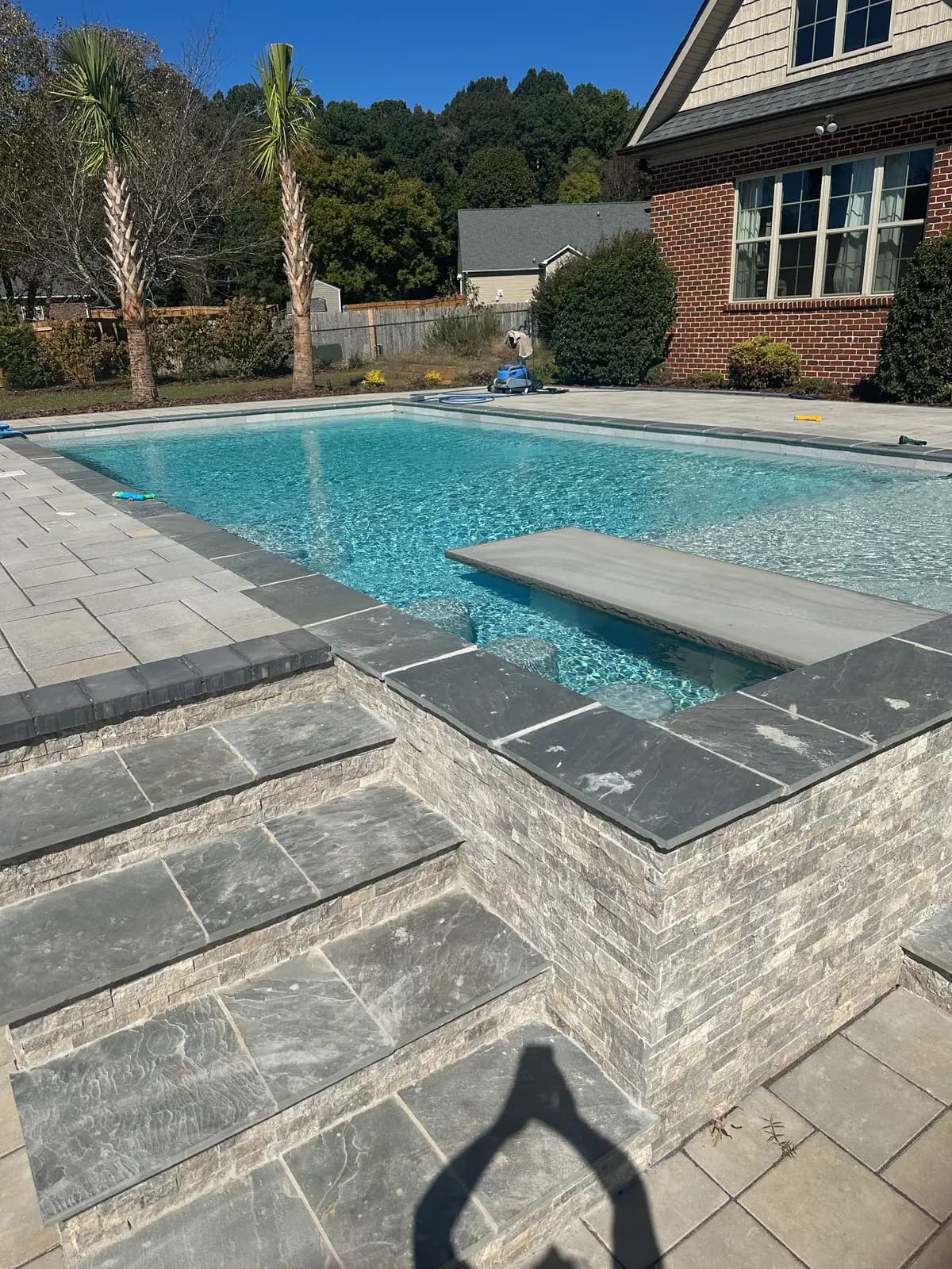 Custom gunite pool in Monroe, NC built by Aqua Pools & Outdoor Living