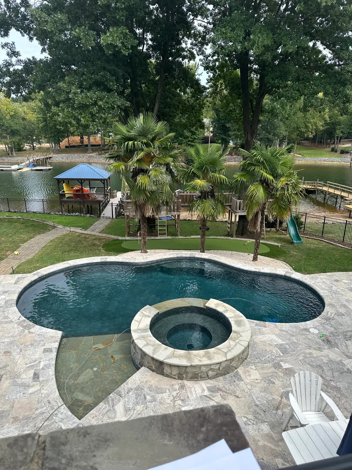 Lagoon-style pool in Cornelius, NC, view 4