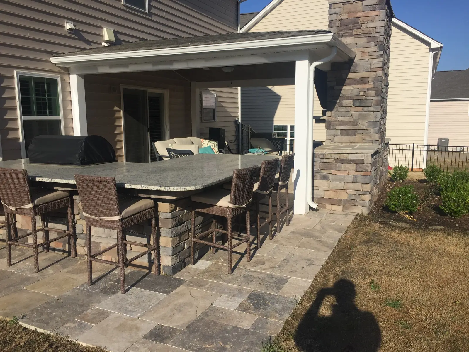 Outdoor kitchen in Davidson, NC built by Aqua Pools & Outdoor Living