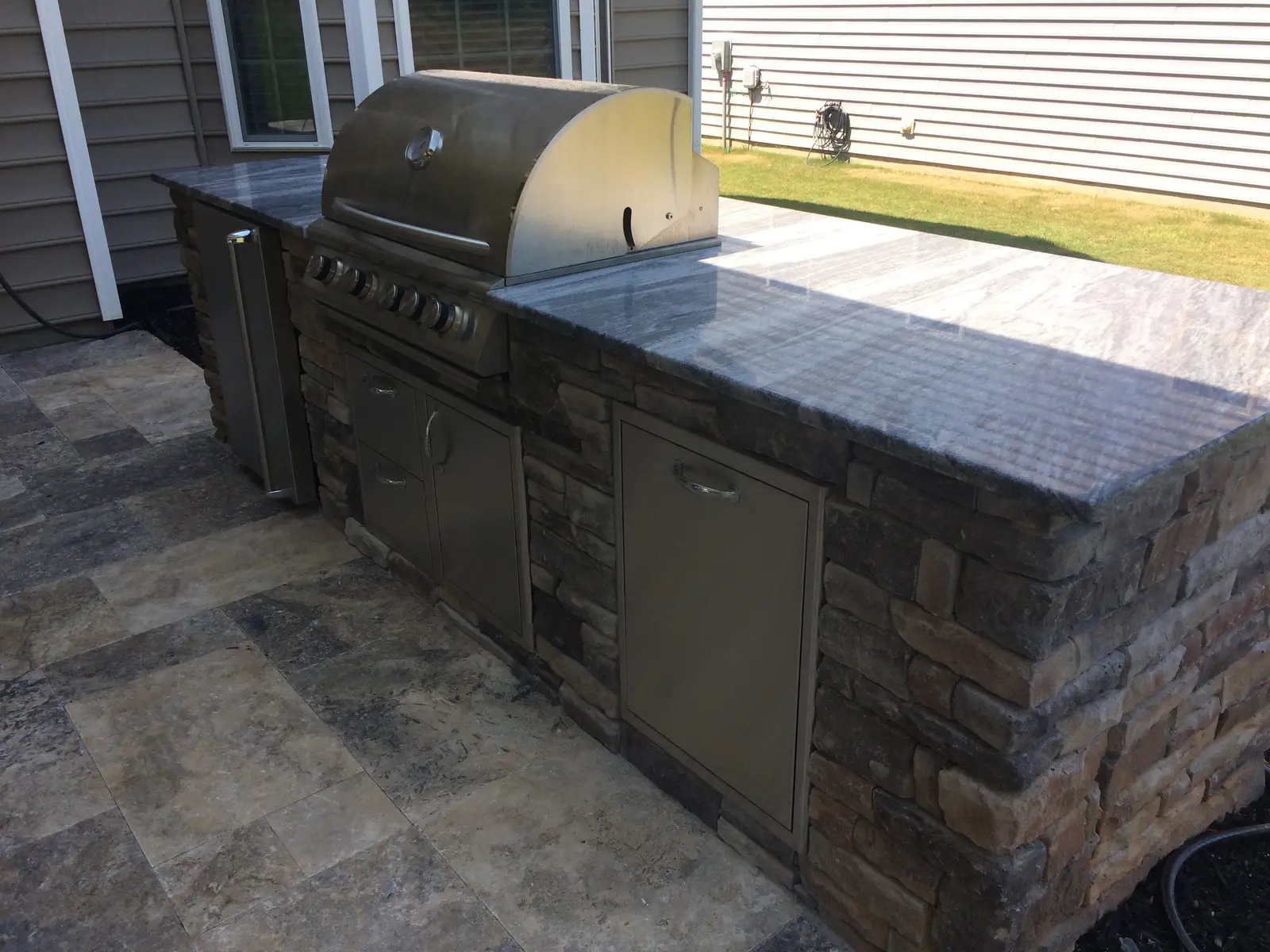 Outdoor kitchen in Davidson, NC built by Aqua Pools & Outdoor Living