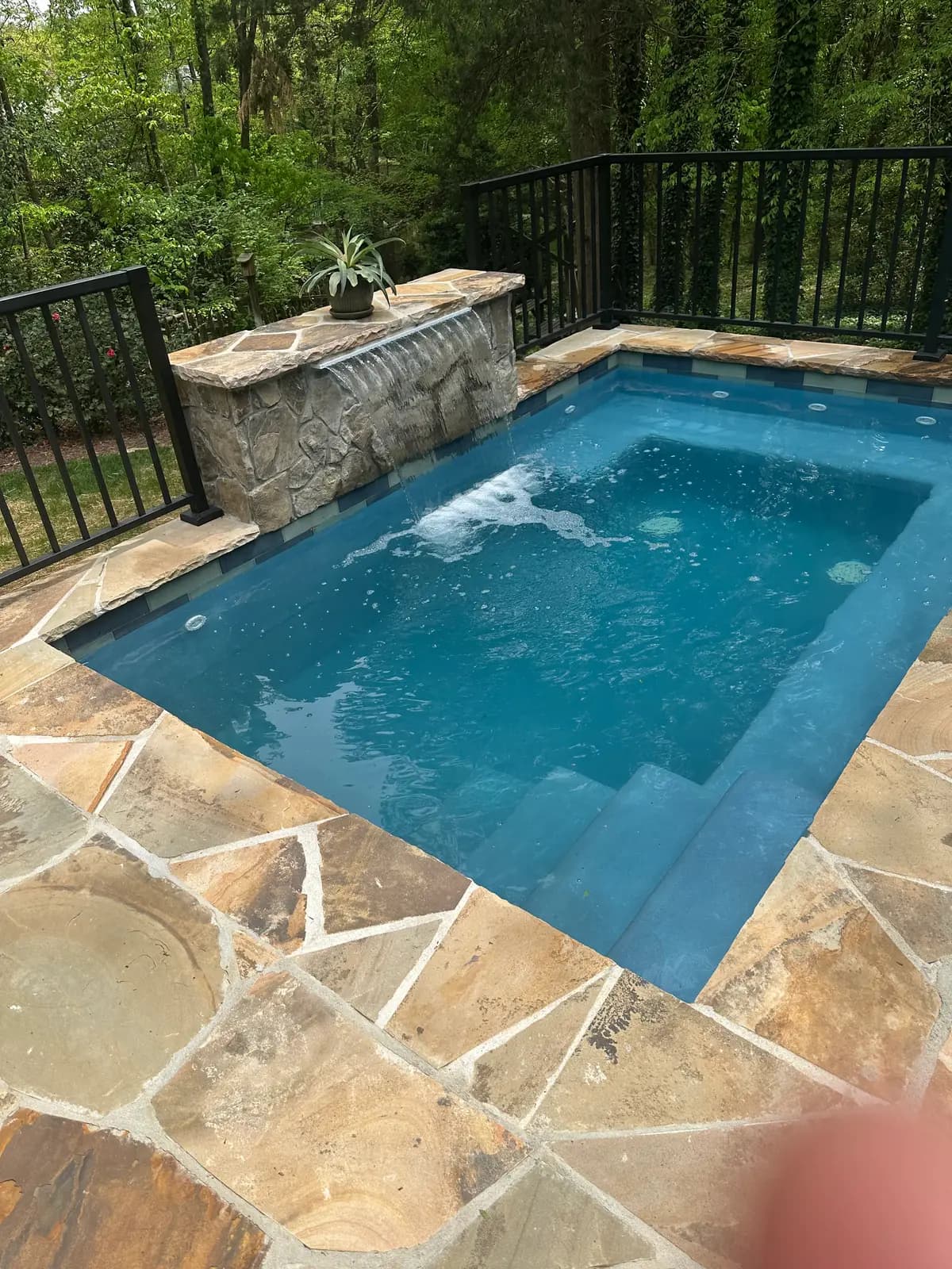 Plunge pool in Concord, NC built by Aqua Pools & Outdoor Living