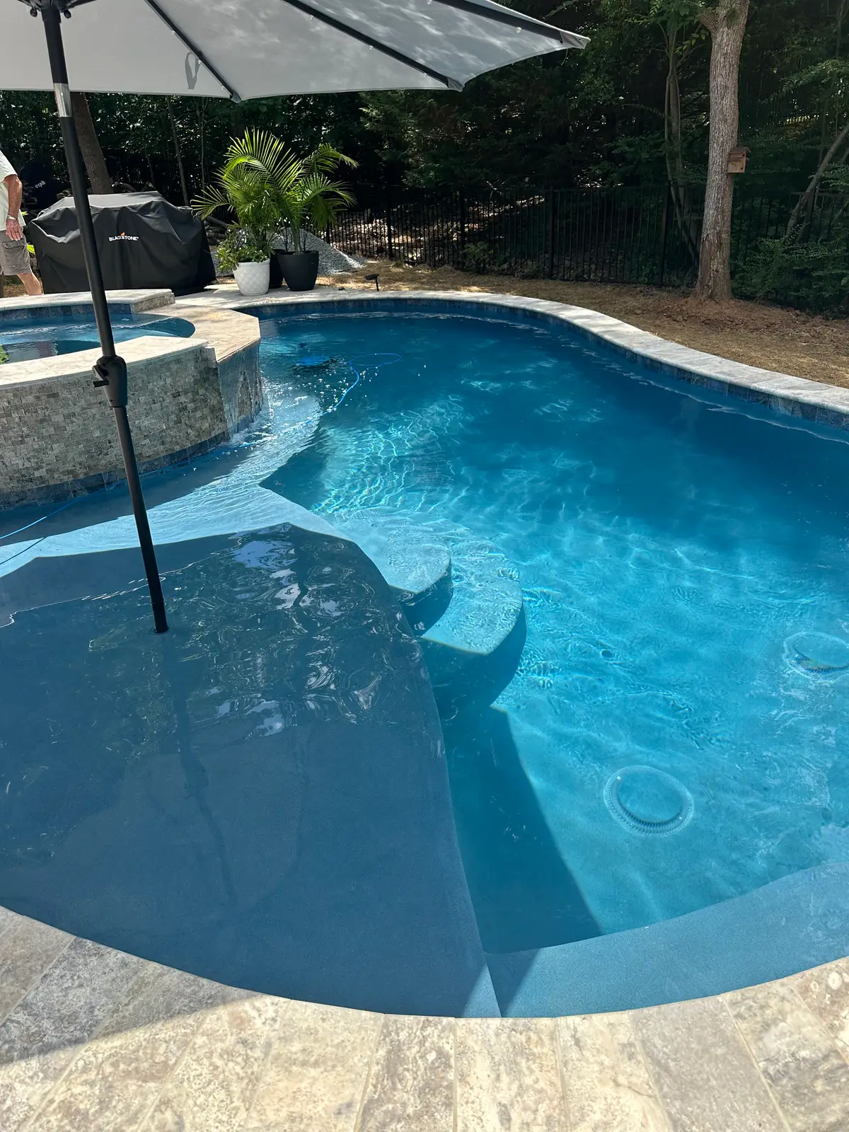 Gunite pool and spa in Mint Hill, NC, view 2