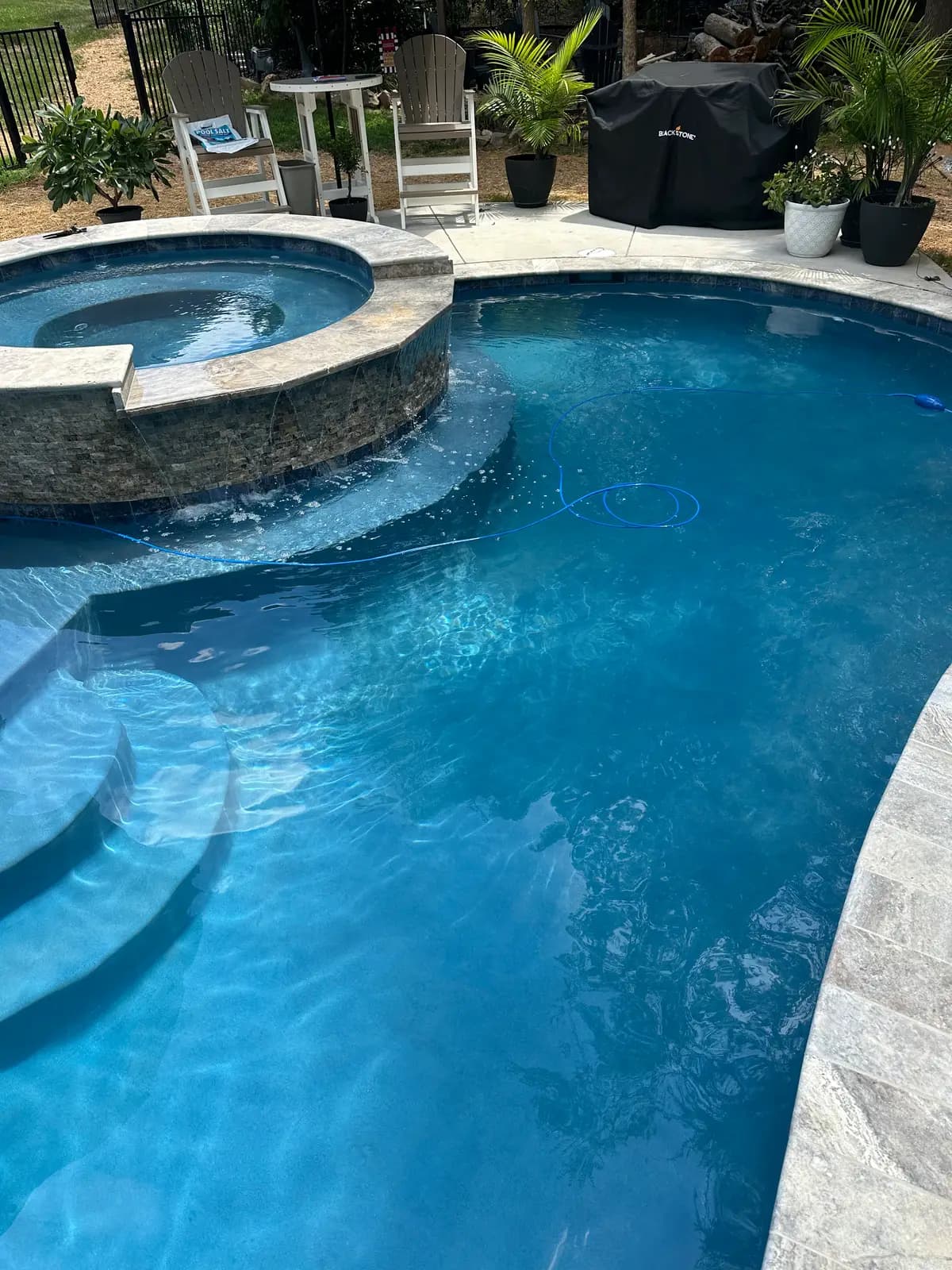 Gunite pool and spa in Mint Hill, NC, view 5