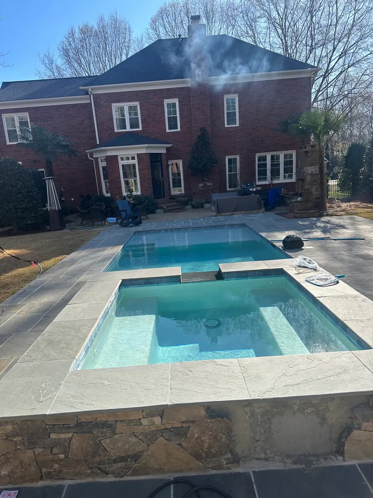 Gunite pool and spa in SouthPark, NC, view 3