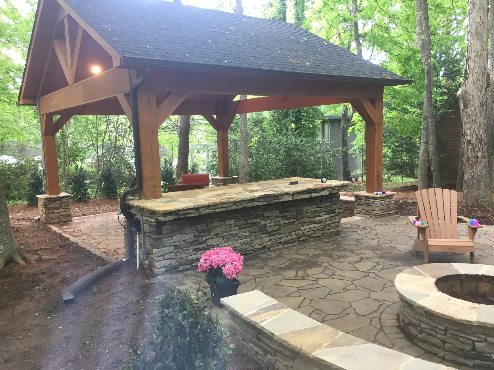 Covered outdoor room with outdoor lighting in Charlotte, NC, view 2