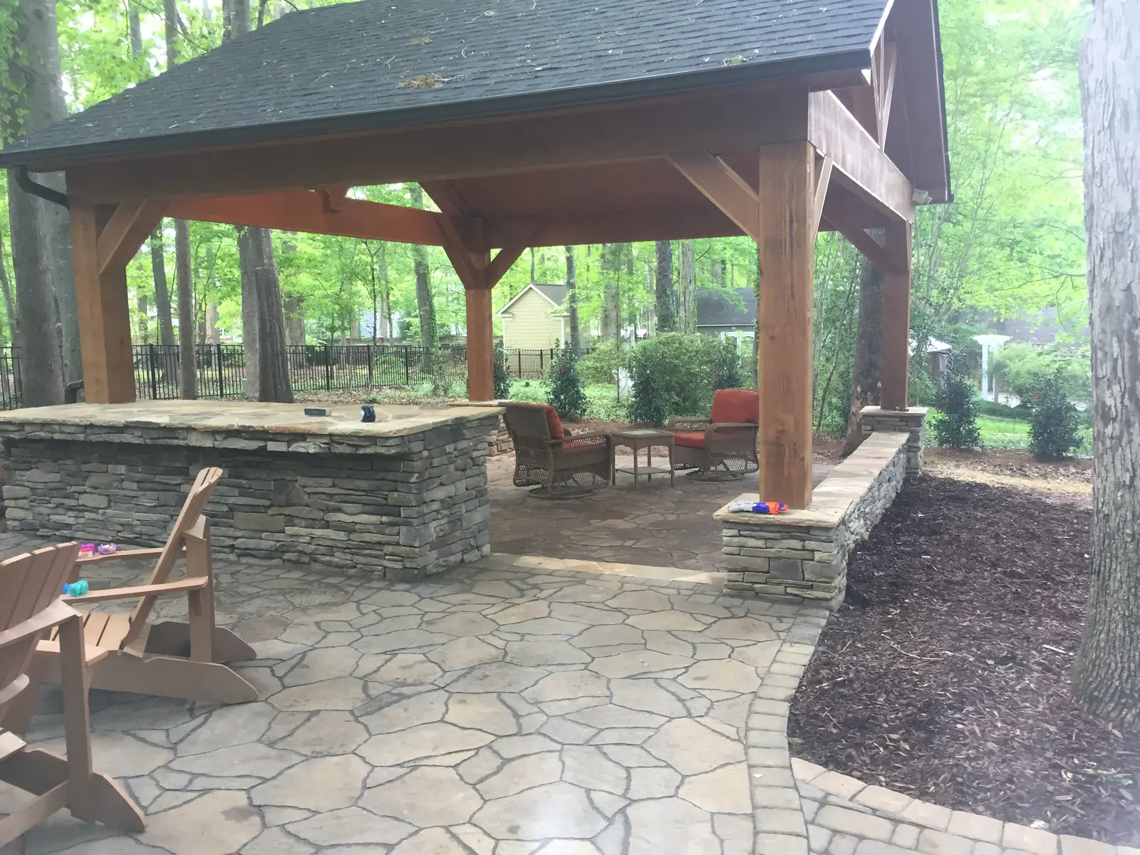 Covered outdoor room with outdoor lighting in Charlotte, NC, view 3