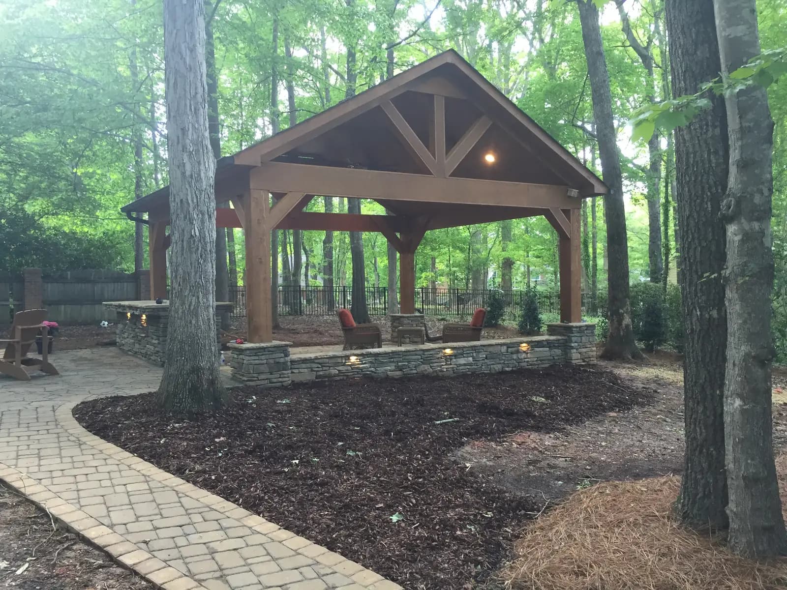 Covered outdoor room with outdoor lighting in Charlotte, NC, view 5