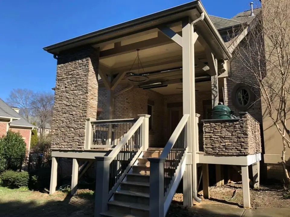 Covered outdoor room with an outdoor kitchen in Charlotte, NC, view 2