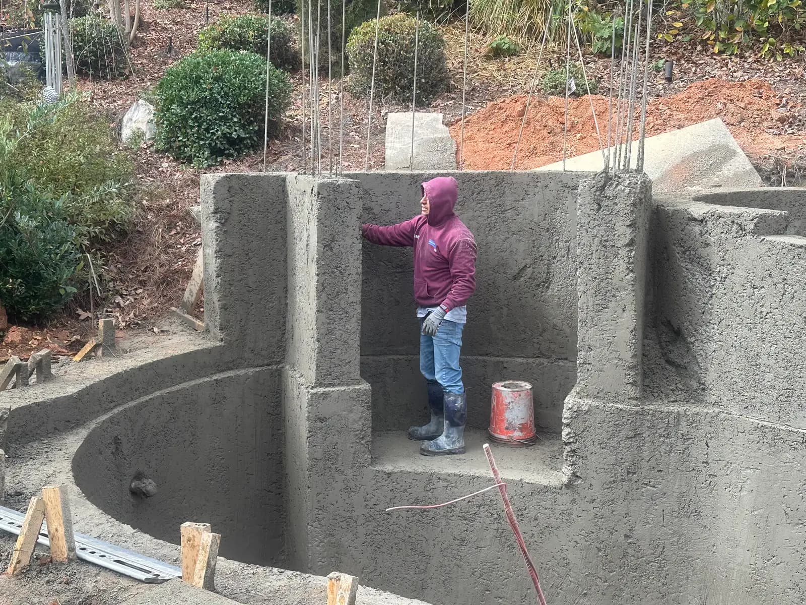 Build in progress near Charlotte, NC built by Aqua Pools & Outdoor Living